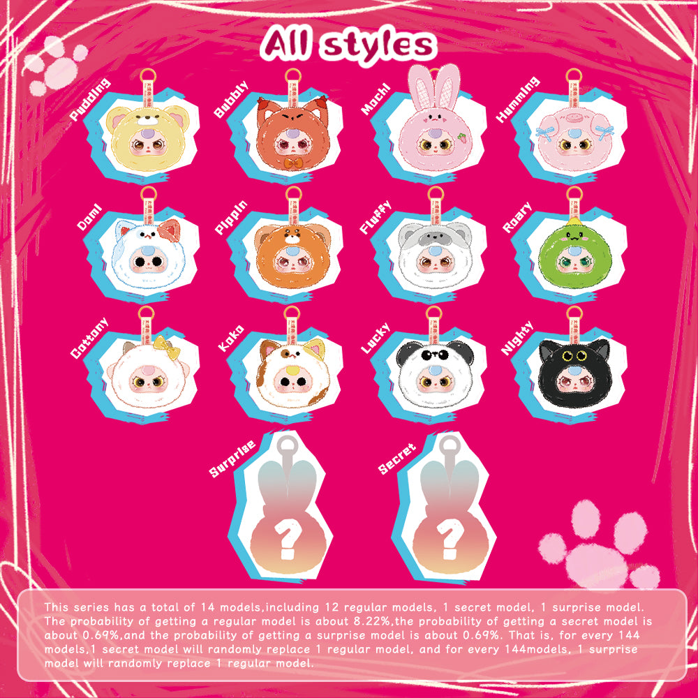 Baby Three Tiny Animal Series Plush Pendant Blind Box