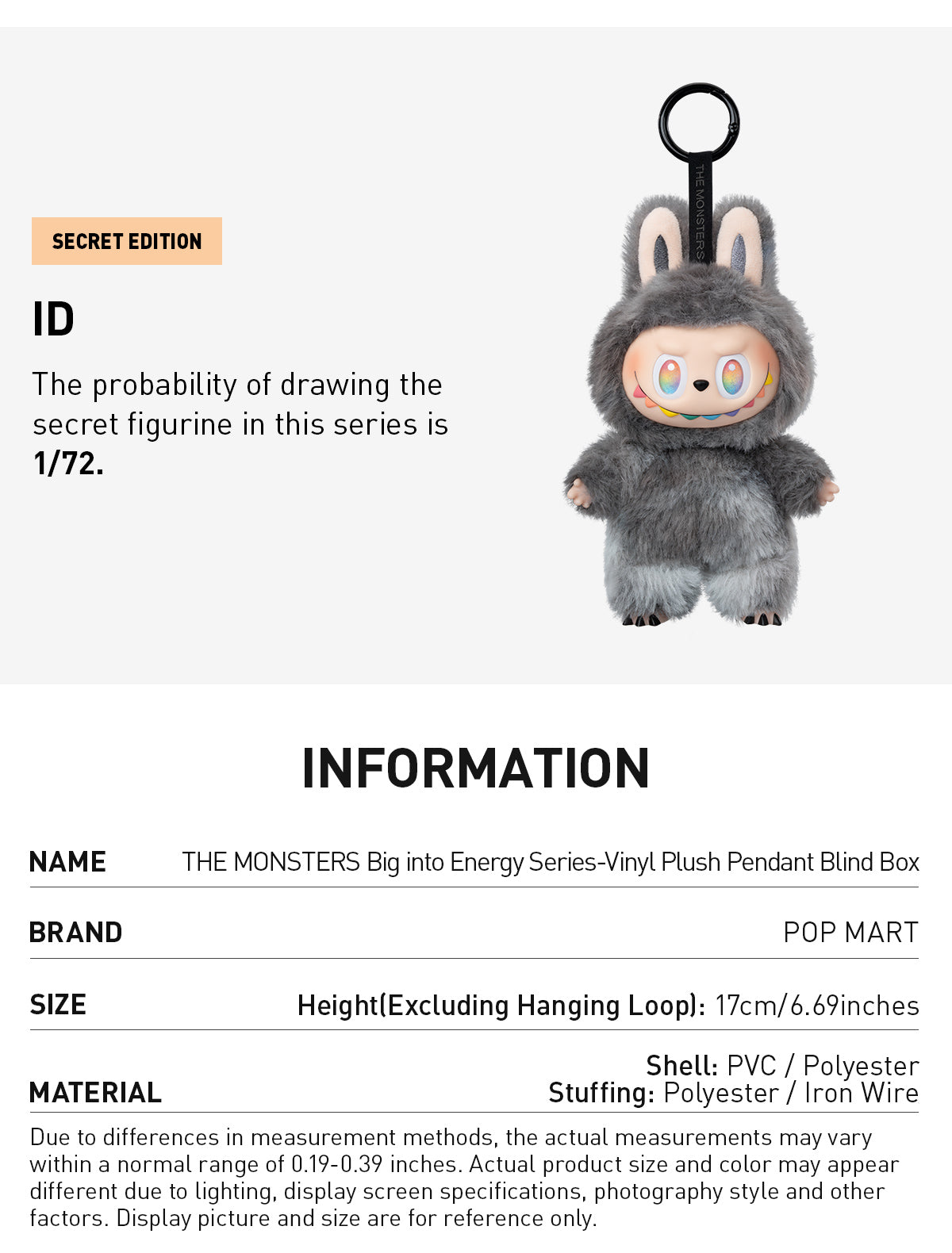 THE MONSTERS Labubu Big into Energy Series (Secret: ID)
